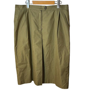 Marina Rinaldi olive khaki cotton pleated skirt size 25 euro or US size 16/18
